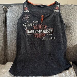 Harley-Davidson Charcoal Tank with Orange Trim